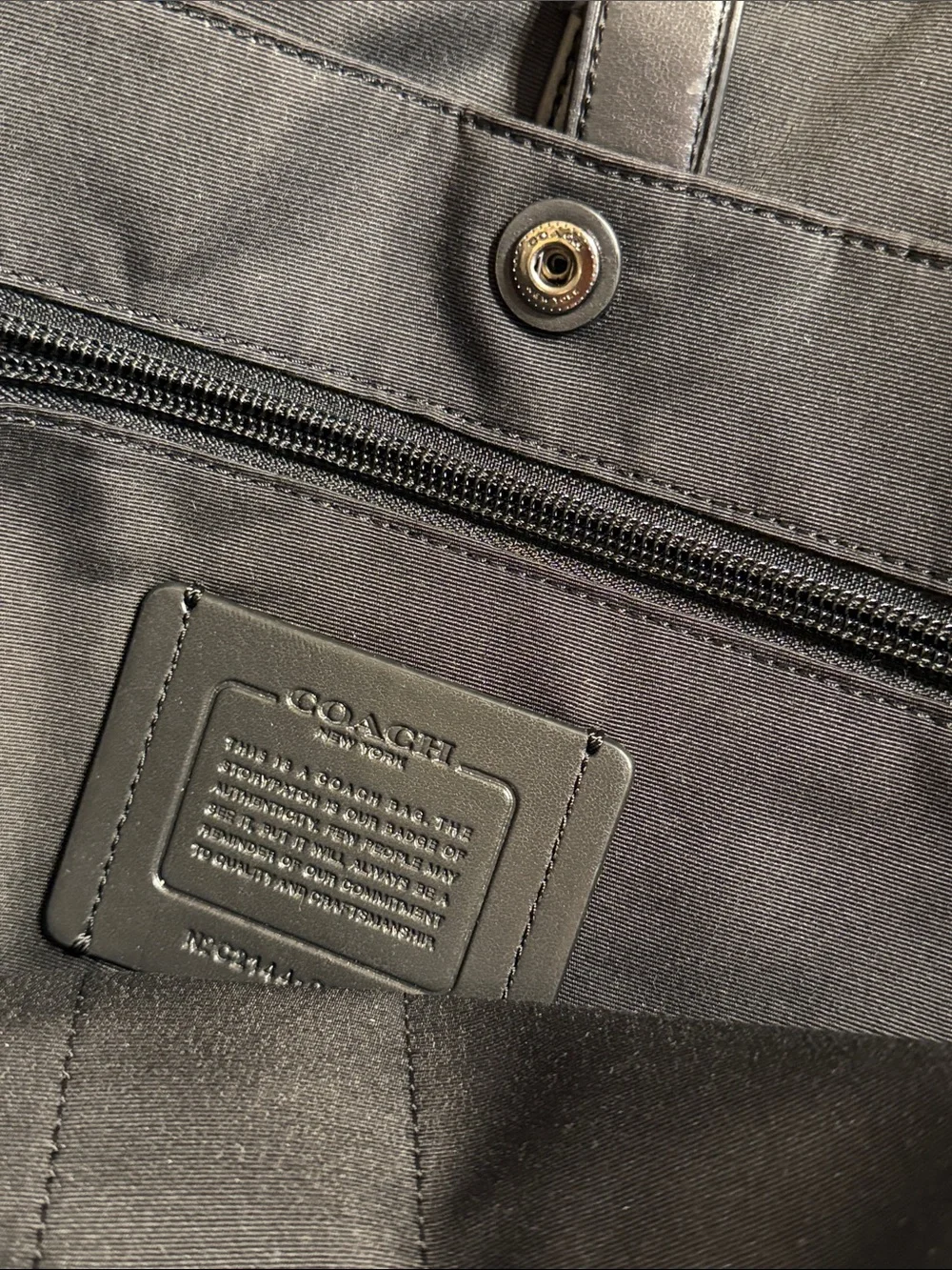 Coach Charcoal/Black Signature Laptop Briefcase with Black Trim